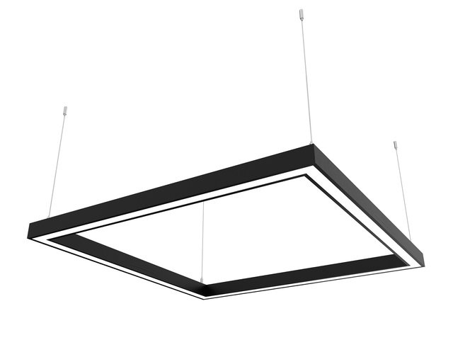 Лінійний світильник LIEL 1000x1000x40х43.6мм підвісний квадрат 24V Premium, арт. L055, чорний, алюміній