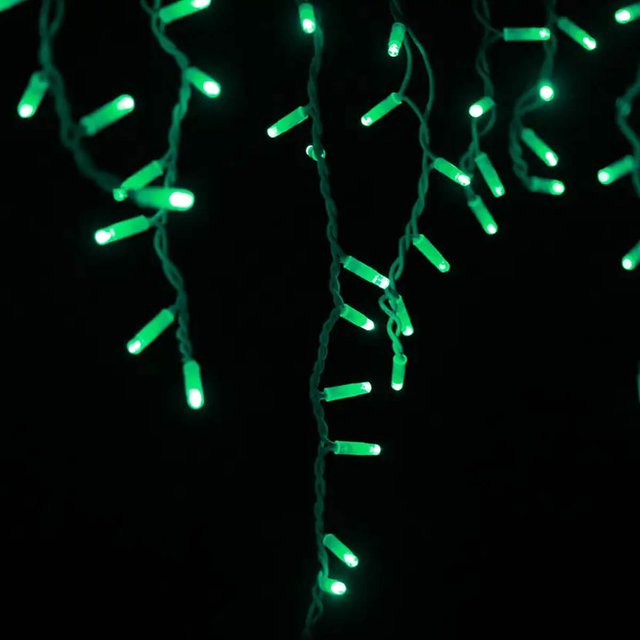 Вулична гірлянда Бахрома 3х0,7м Standart зелений колір світіння з мерехтінням на білому кабелі, арт. G016-ST, білий