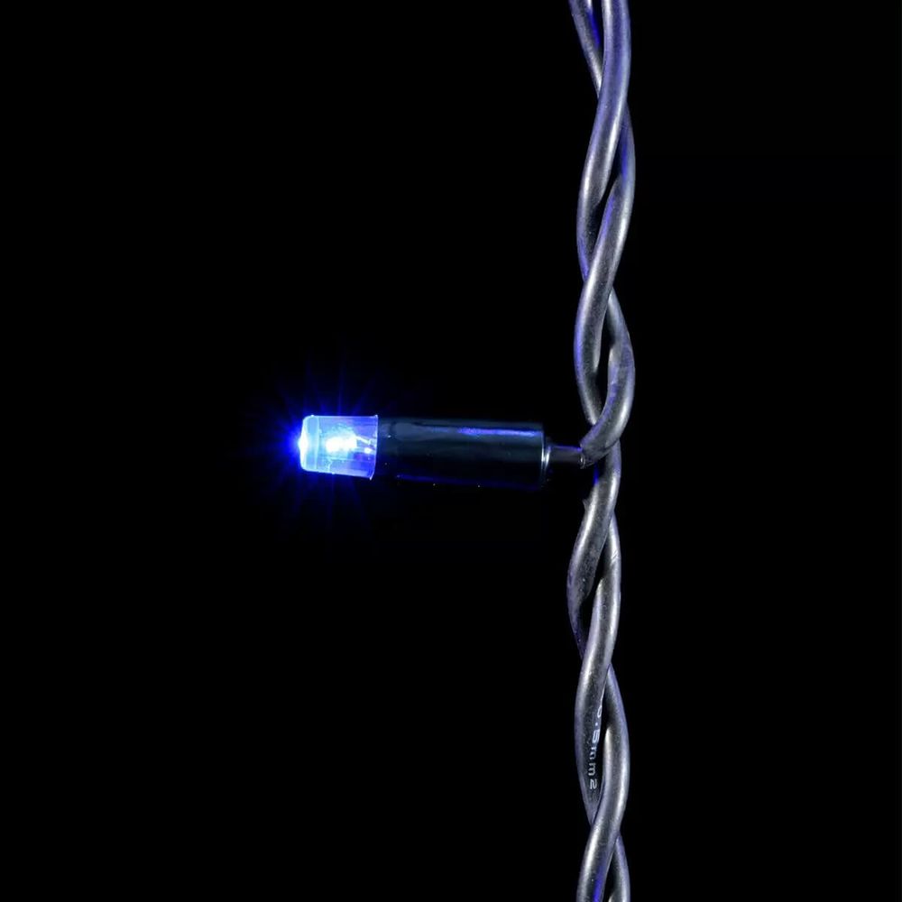 Вулична гірлянда Бахрома 3х0,7м Standart синій колір світіння з мерехтінням на чорному кабелі, арт. G003-ST, чорний