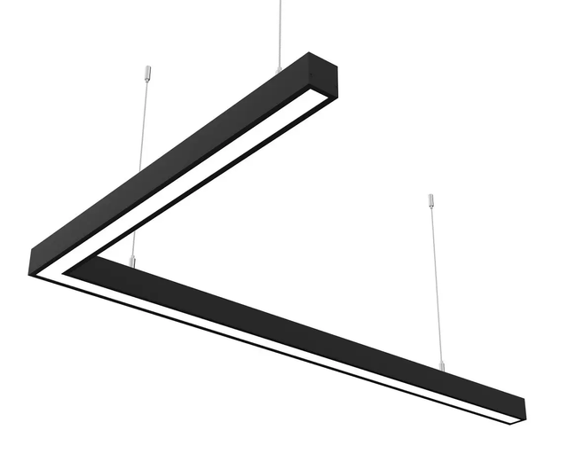 Лінійний світильник LIEL 1500х1500х40х43.6мм Багатогранний підвісний 12V Premium, арт. L015, чорний, алюміній