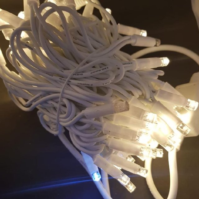 Вулична гірлянда Нитка 10м Standart теплий білий колір світіння з мерехтінням на білому кабелі, арт. G059-ST, білий