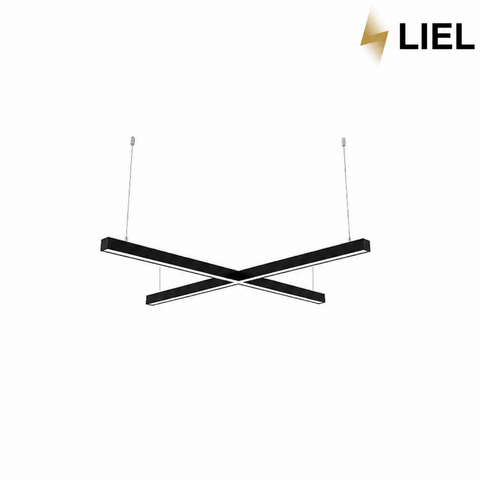 Світлодіодний підвісний лінійний світильник з LED профілю Х-подібний LIEL 600х600х40х43.6мм 43.2W 220V Premium, арт. L105