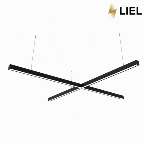 Світлодіодний підвісний лінійний світильник з LED профілю Х-подібний LIEL 1200х1200х40х43.6мм 86.4W 220V Premium, арт. L106
