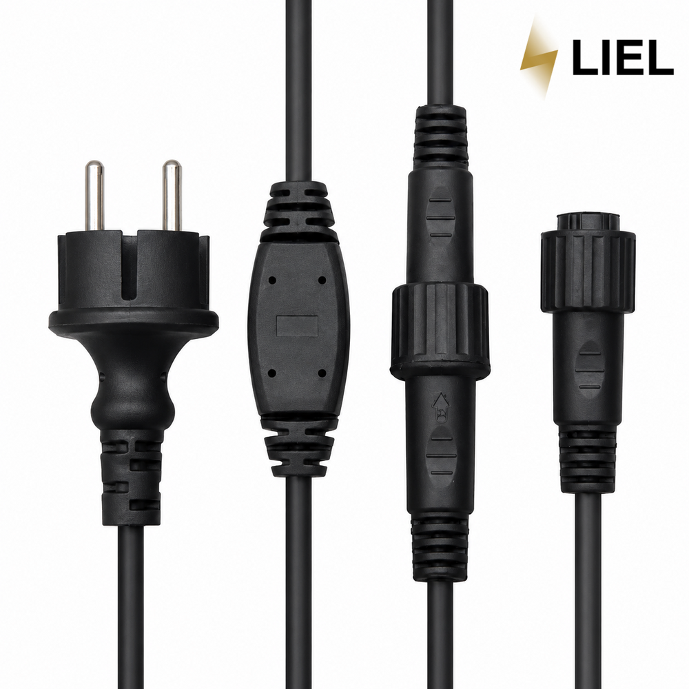 Вулична гірлянда Бахрома LIEL 3х0,7м Premium холодний білий колір світіння на чорному кабелі IP65, арт. G044-ST
