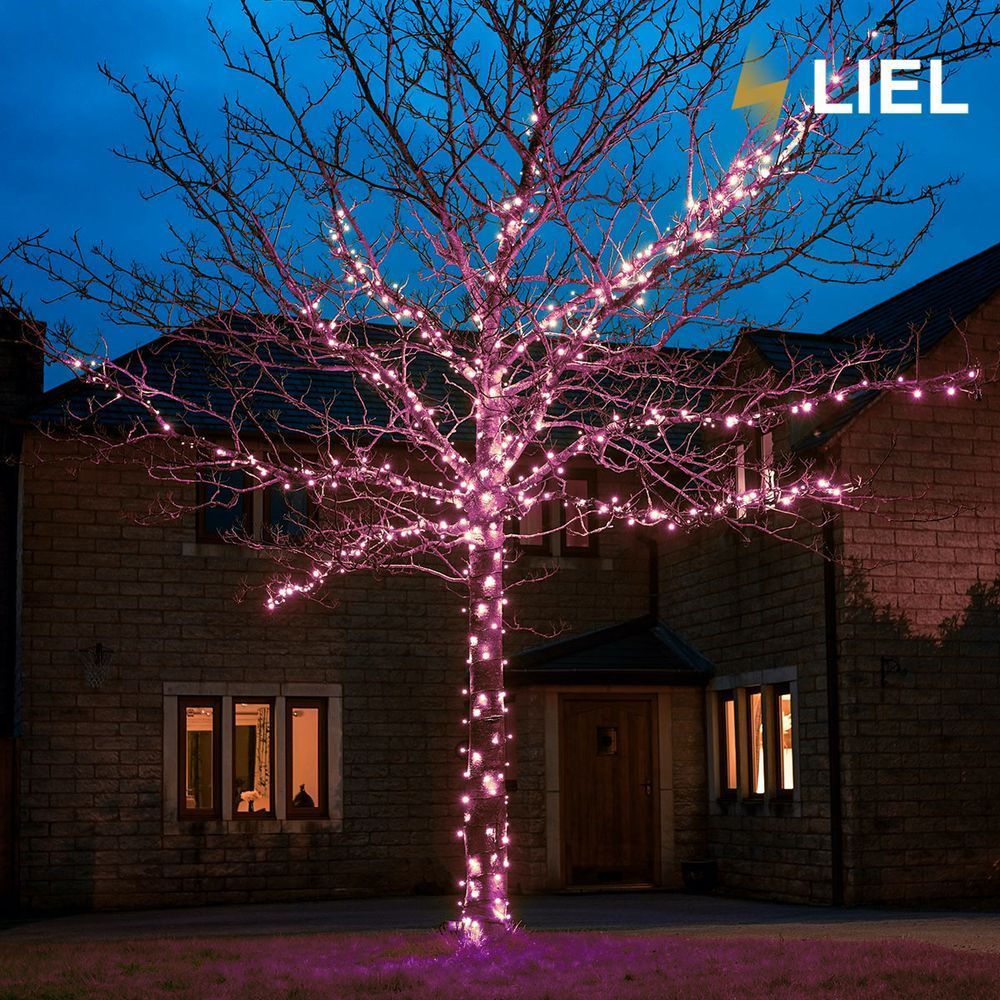Уличная гирлянда Нитка LIEL 10м Standart розовый цвет на черном кабеле, IP44, арт. G101-ST