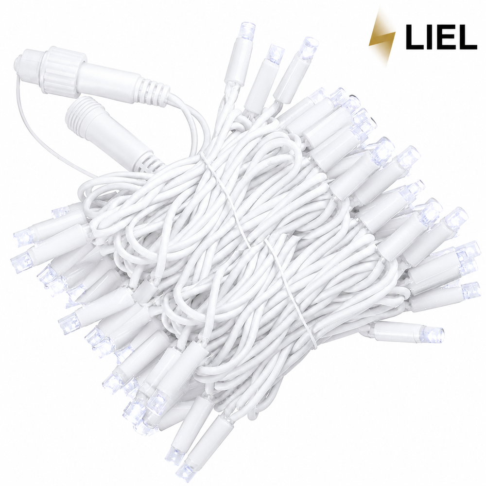 Вулична гірлянда Бахрома LIEL 3х0,7м Premium холодний білий колір світіння з мерехтінням на білому кабелі IP65, арт. G0106-ST
