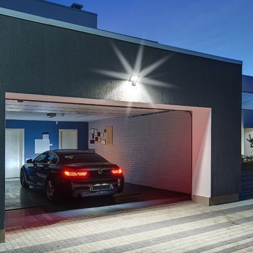 Світлодіодний вуличний LED прожектор герметичний LIEL, 30Вт 6500К з датчиком руху чорний