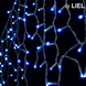 Уличная гирлянда Бахрома LIEL 3х0,7м Premium синий цвет на белом кабеле, IP65 арт. G0106-ST