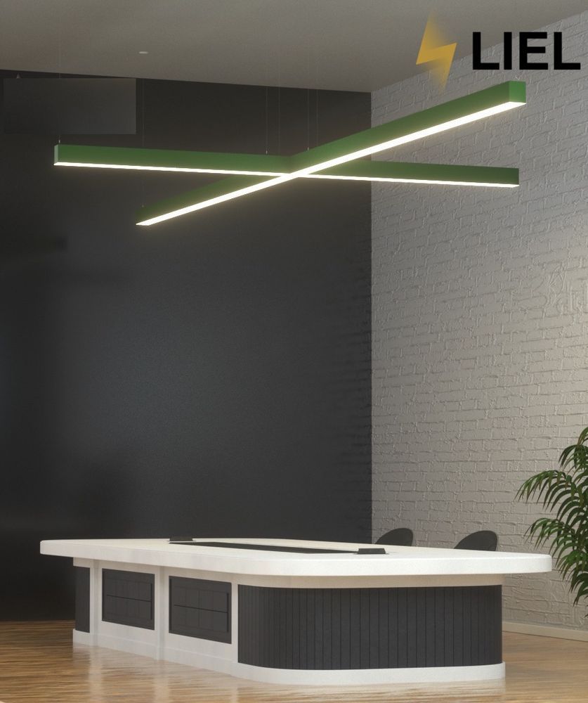Светодиодный подвесной линейный светильник с LED профиля Х-образный LIEL 600х600х40х43.6мм 43.2W 24V Premium, арт. L062