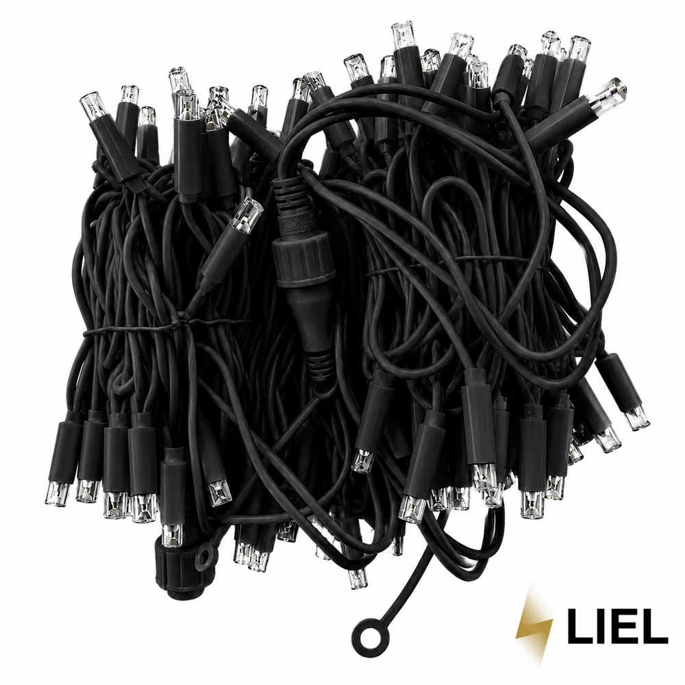 Вулична гірлянда Штора LIEL 2х2м Premium білий теплий колір світіння з мерехтінням на чорному кабелі IP65, арт. G071-ST