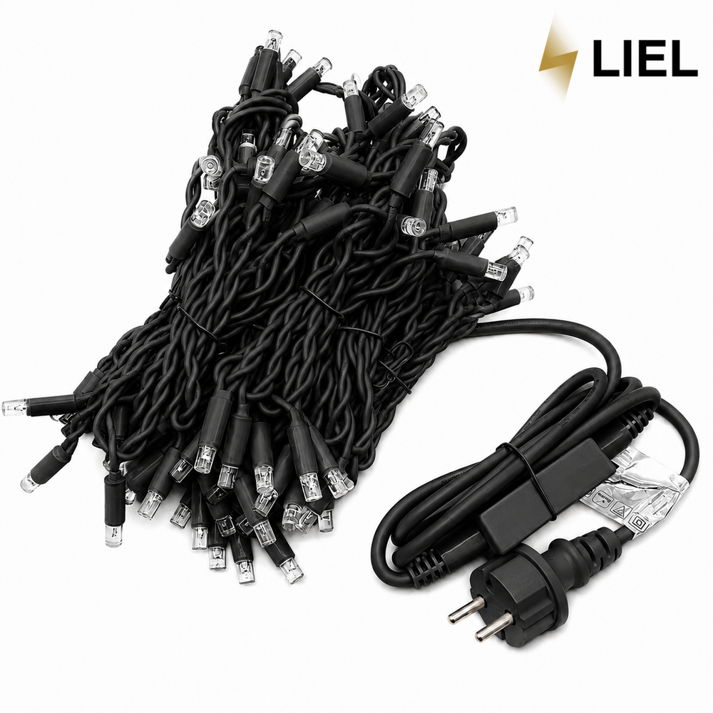Вулична гірлянда Штора LIEL 2х2м Premium білий теплий колір світіння з мерехтінням на чорному кабелі IP65, арт. G071-ST