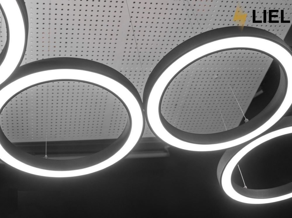 Світлодіодний підвісний лінійний світильник з LED профілю Коло LIEL 600х80х40мм 67.8W 220V Premium, арт. L0052