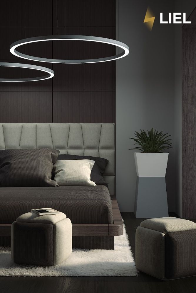 Світлодіодний підвісний лінійний світильник з LED профілю Коло LIEL 600х80х40мм 67.8W 220V Premium, арт. L0052