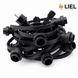 Вулична ретро-гірлянда лампочки Belt Light LIEL Premium Ultra 1 патрон на метр на чорному кабелі IP67, арт. BL1-65