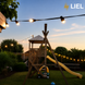 Вулична ретро-гірлянда лампочки Belt Light LIEL Premium Ultra 1 патрон на метр на чорному кабелі IP67, арт. BL1-65