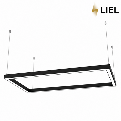 Светодиодный подвесной линейный светильник с LED профиля прямоугольник LIEL 1500x750x40х43.6мм 162W 220V Premium, арт.L096