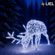 Новогодний световой олень LIEL 3D, 200 LED, 120 см, холодный цвет свечения, IP67, декоративная светодиодная фигура для улицы, арт. G-0009