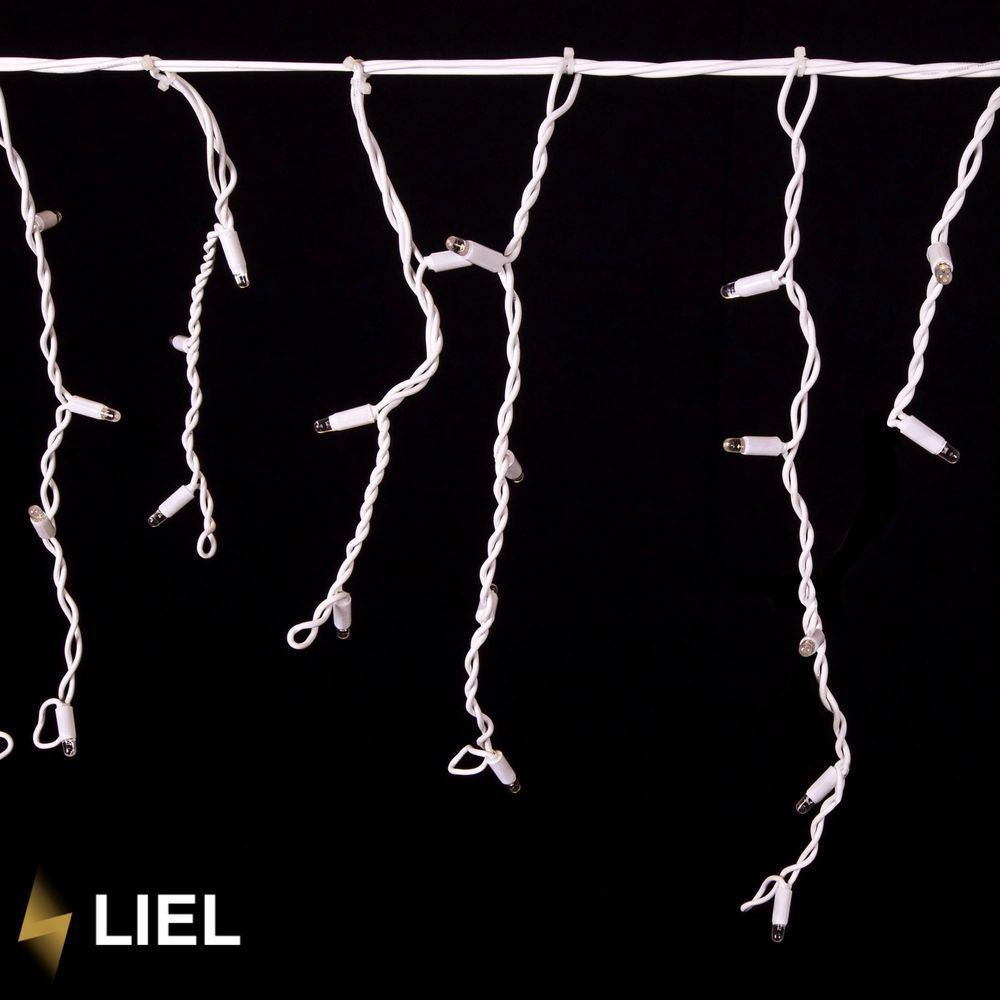 Вулична Гірлянда Бахрома LIEL 3х0.7м Premium Ultra тепле біле світло з мерехтінням на білому кабелі, IP67, арт. H73555