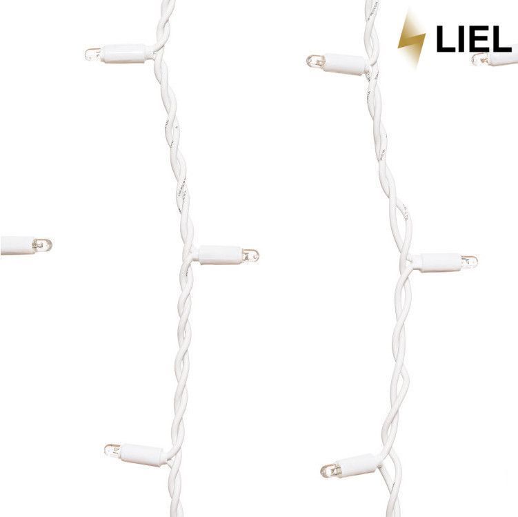 Вулична Гірлянда Бахрома LIEL 3х0.7м Premium Ultra тепле біле світло з мерехтінням на білому кабелі, IP67, арт. H73555