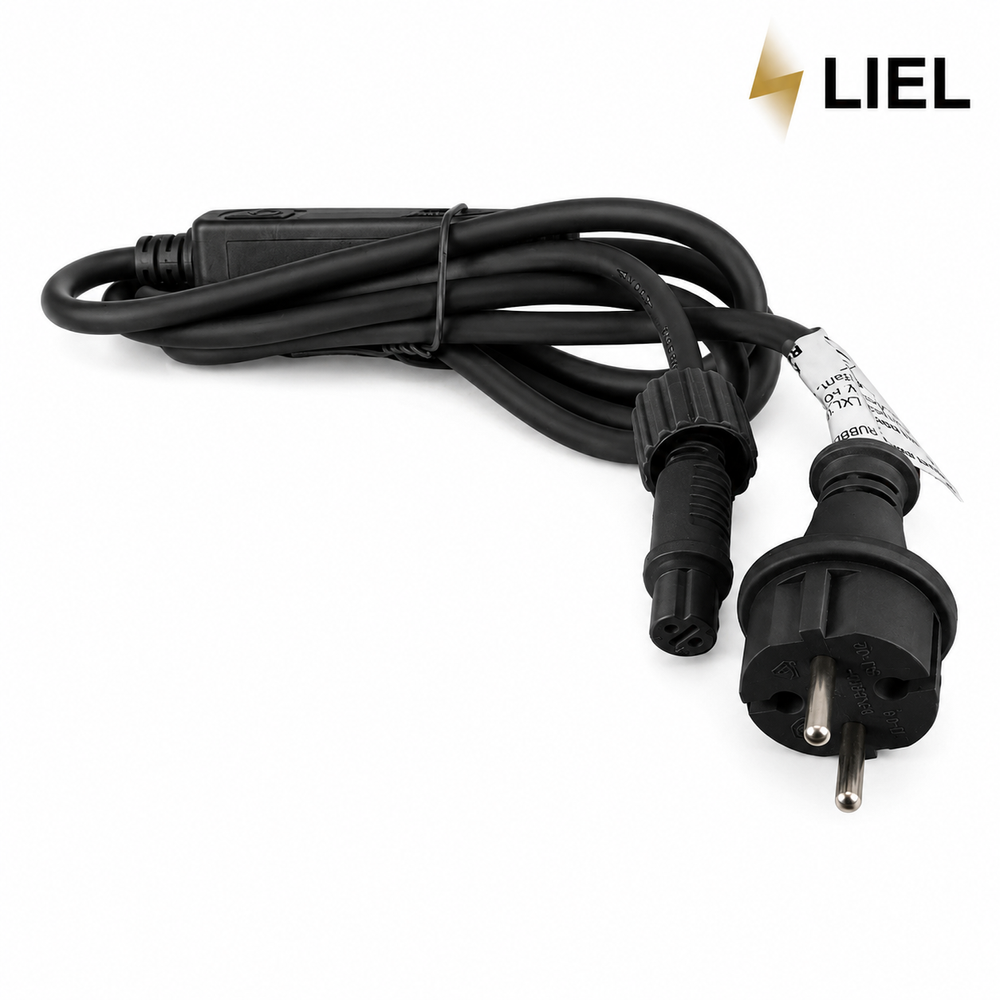 Вулична Гірлянда Бахрома LIEL 3х0.7м Premium Ultra тепле біле світло з мерехтінням на чорному кабелі, IP67, арт. H73566