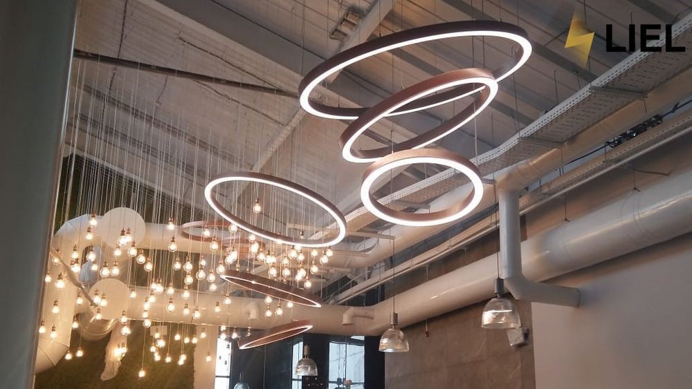 Светодиодный подвесной линейный светильник с LED профиля Круг LIEL 2000х80х40мм 135.7W 220V Premium, арт. L0054