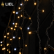 Вулична Гірлянда Бахрома LIEL 3х0.7м Premium Ultra тепле біле світло з мерехтінням на чорному кабелі, IP67, арт. H73566