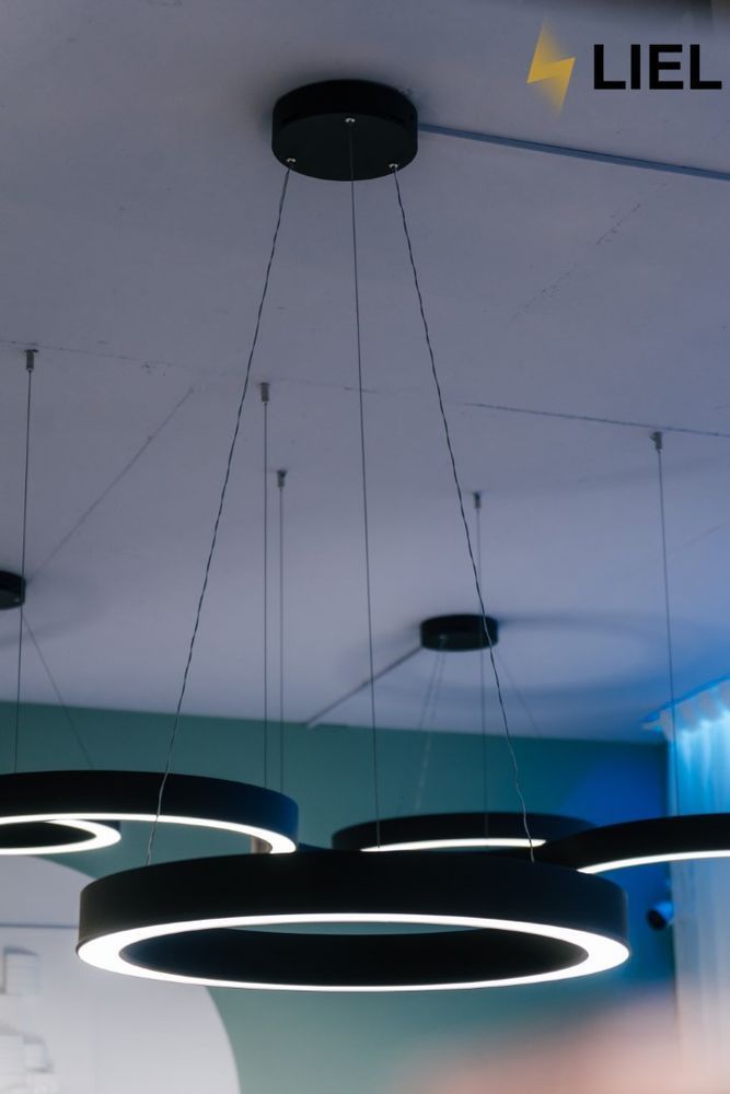 Светодиодный подвесной линейный светильник с LED профиля Круг LIEL 1500х80х40мм 169.6W 220V Premium, арт. L0055