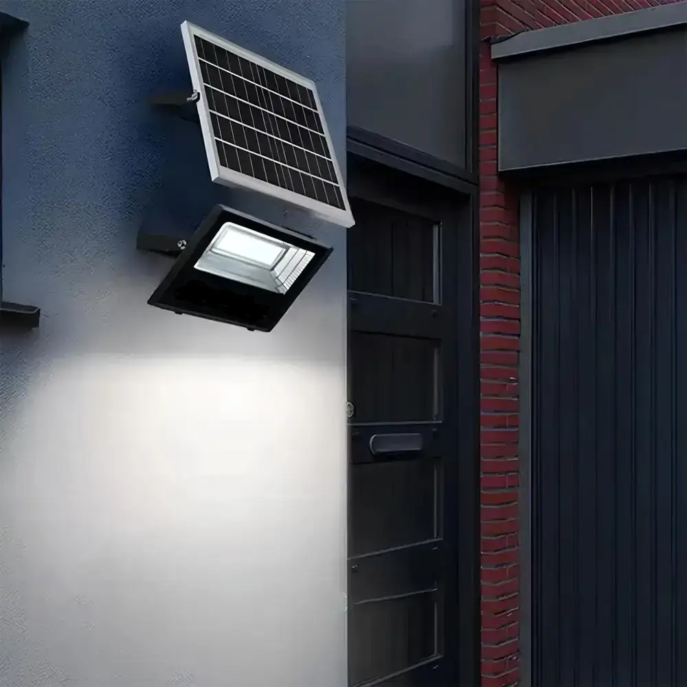 Світлодіодний вуличний LED прожектор на сонячній батареї герметичний LIEL, 100Вт 6500К чорний