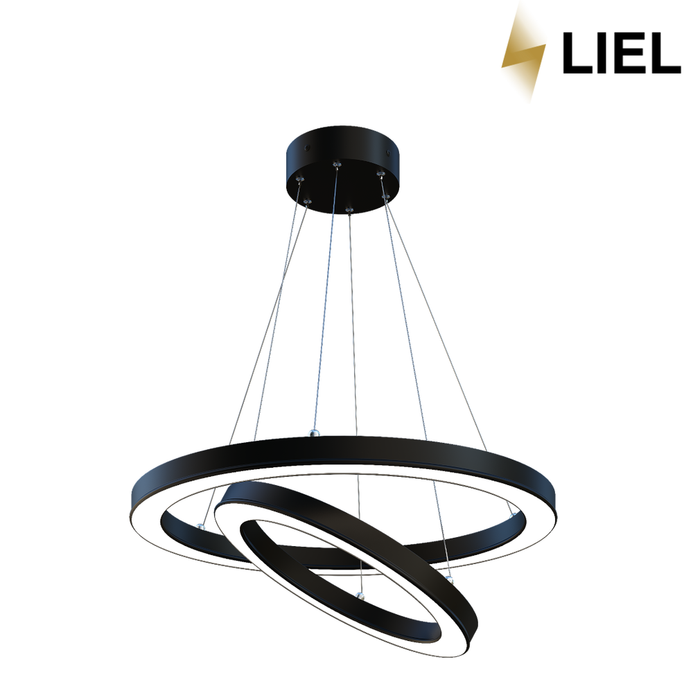 Світлодіодний підвісний лінійний світильник з LED профілю Дабл коло LIEL 1000х80х40мм/800х80х40мм 203.4W 220V Premium, арт. L0075