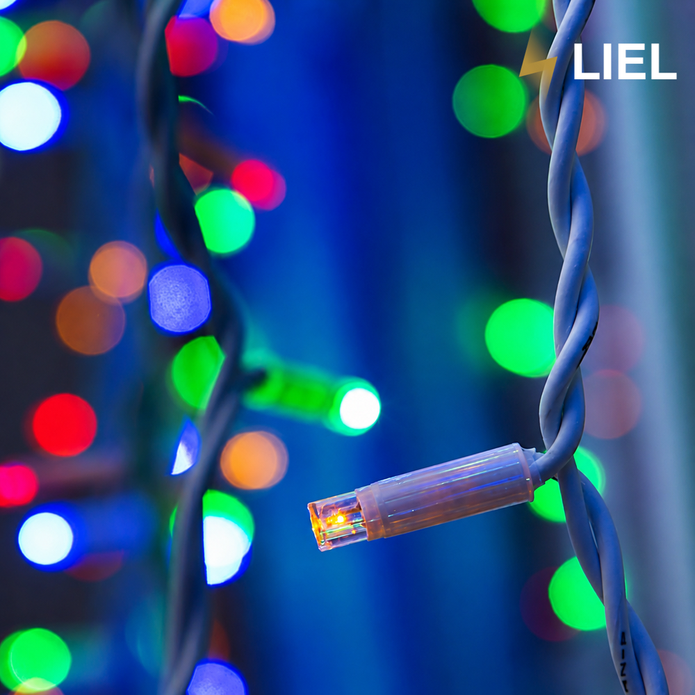 Вулична гірлянда Штора LIEL 2х2м Premium RGB з мерехтінням на білому кабелі IP65, арт. G078-ST