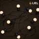 Уличная ретро гирлянда лампочки Belt Light LIEL Standart IP44 E27 2 патрона на 1 метр, черный кабель 10.5 м, арт. 0034
