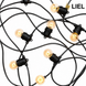 Уличная ретро гирлянда лампочки Belt Light LIEL Standart IP44 E27 2 патрона на 1 метр, черный кабель 10.5 м, арт. 0034