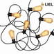 Уличная ретро гирлянда лампочки Belt Light LIEL Standart IP44 E27 2 патрона на 1 метр, черный кабель 10.5 м, арт. 0034