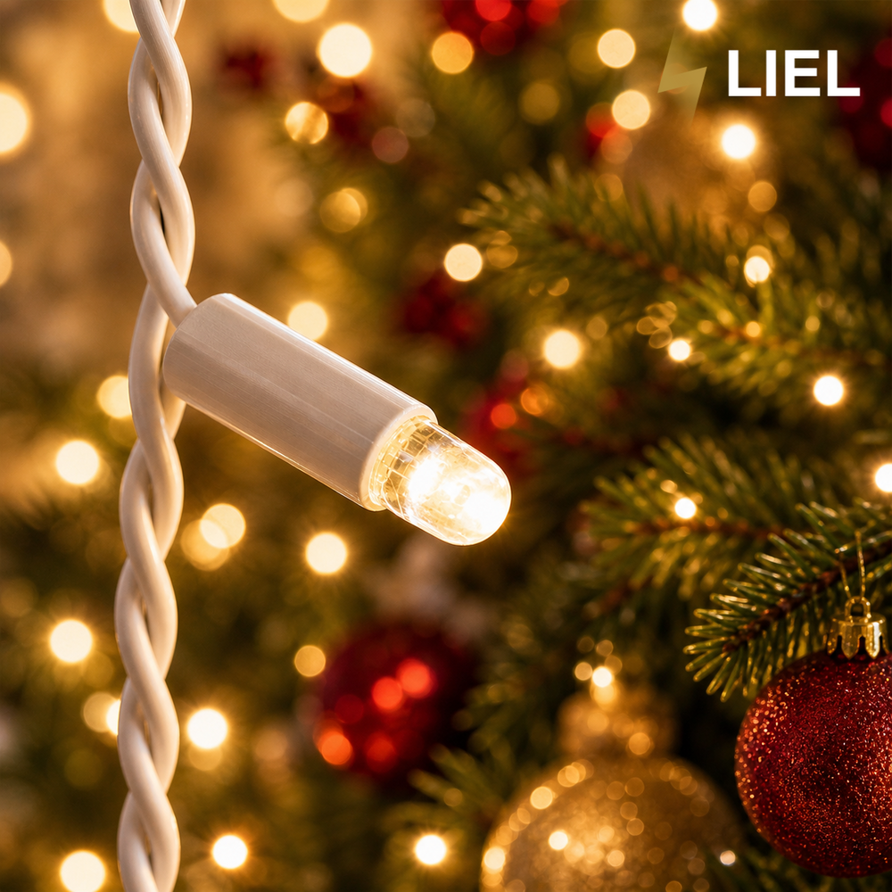 Вулична Гірлянда Бахрома LIEL 3х0.7м Premium Ultra з теплим білим світлом на білому кабелі IP67