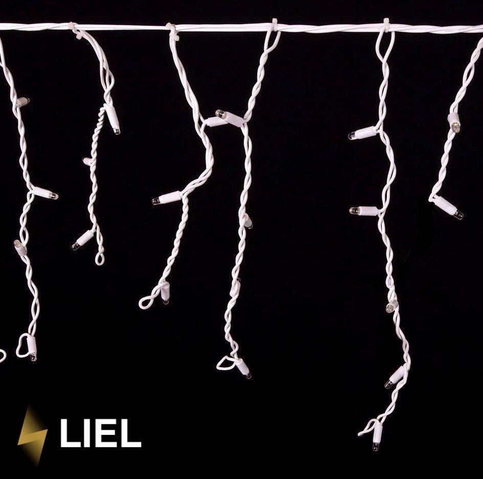 Вулична Гірлянда Бахрома LIEL 3х0.7м Premium Ultra з теплим білим світлом на білому кабелі IP67