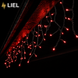 Вулична гірлянда Бахрома LIEL 3х0,7м Standart Plus червоний колір світіння на чорному кабелі IP44, арт. G032-ST