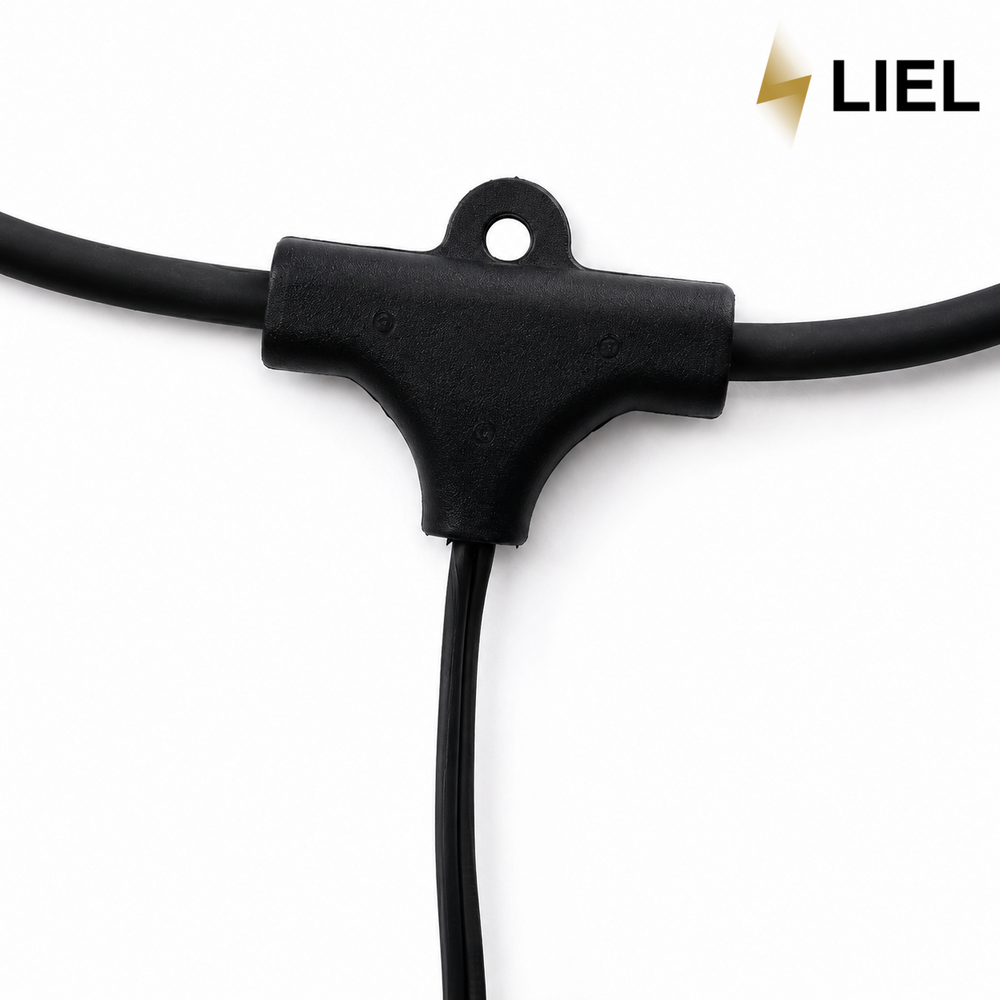 Вулична ретро гірлянда лампочки Belt Light LIEL Standart + 25м/50 патронів, чорний кабель, IP65, арт. 07487