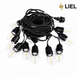 Вулична ретро гірлянда лампочки Belt Light LIEL Standart + 25м/50 патронів, чорний кабель, IP65, арт. 07487