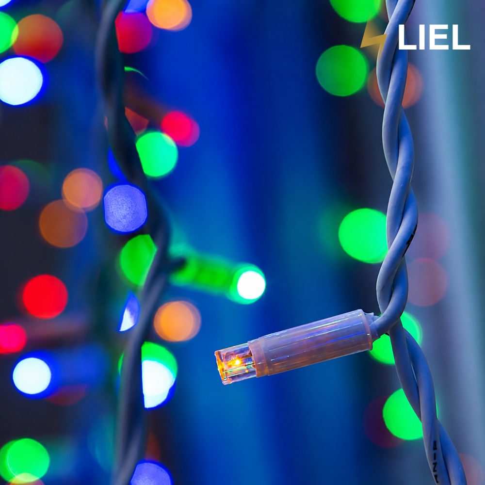 Вулична гірлянда Штора LIEL 3х3м Premium RGB з мерехтінням на білому кабелі IP65, арт. G086-ST