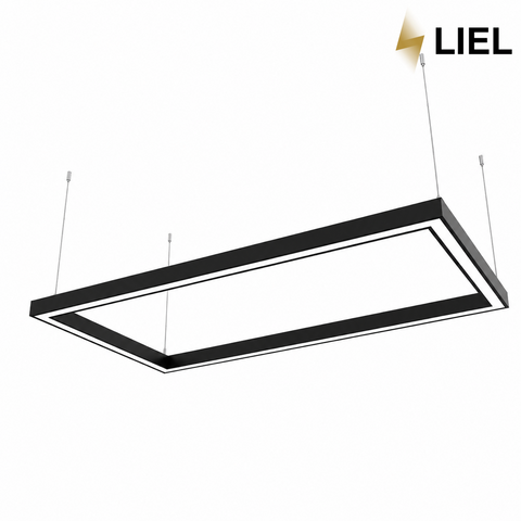 Светодиодный подвесной линейный светильник с LED профиля прямоугольник LIEL 1200x600x40х43.6мм 12V Premium, арт. L009