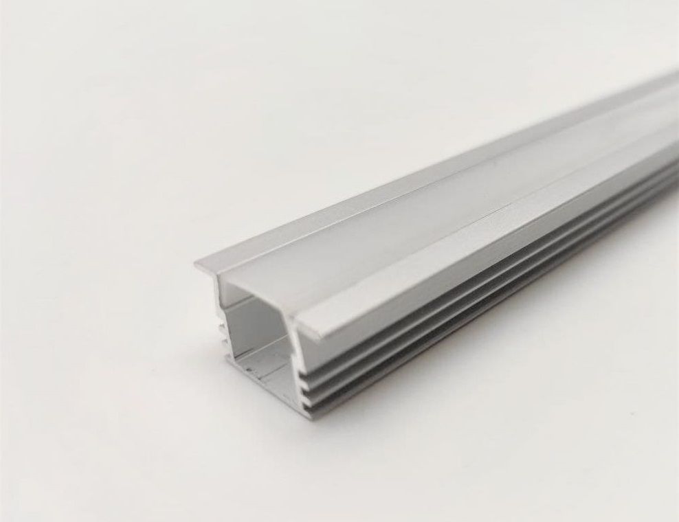 Алюминиевый профиль для LED-ленты Х234 врезной анодированный (профиль + рассеиватель), алюміній анодований
