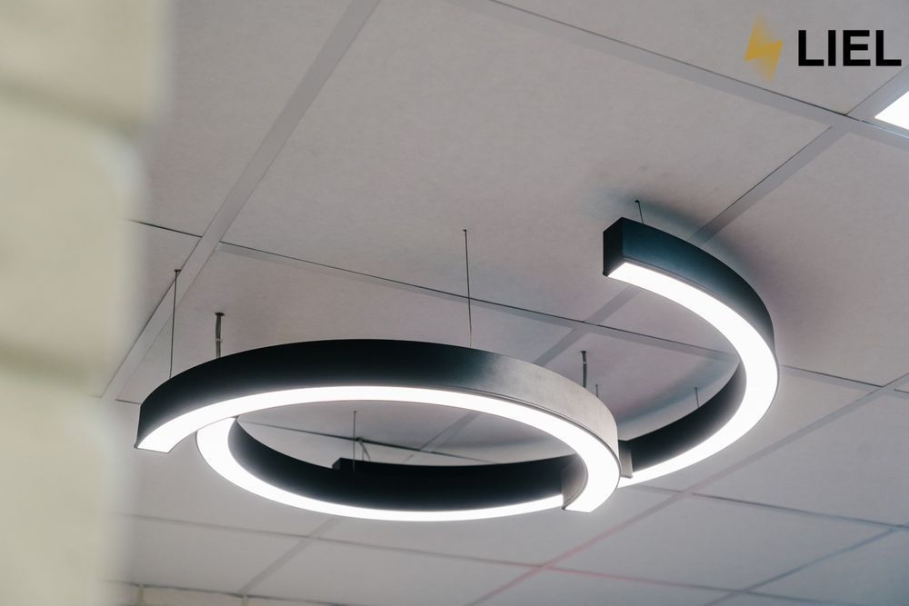 Светодиодный подвесной линейный светильник с LED профиля Полукруг LIEL 1500х40х43.6мм 84.8W 12V Premium, арт. L1183