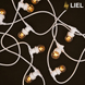Уличная ретро гирлянда лампочки Belt Light LIEL Standart + 4 патрона на метр на белом кабеле IP65 арт. PU8