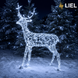 Новорічний світловий олень LIEL 3D, 200 LED, 170 см, холодний колір світіння, IP67, декоративна світлодіодна фігура для вулиці, арт. G-0011