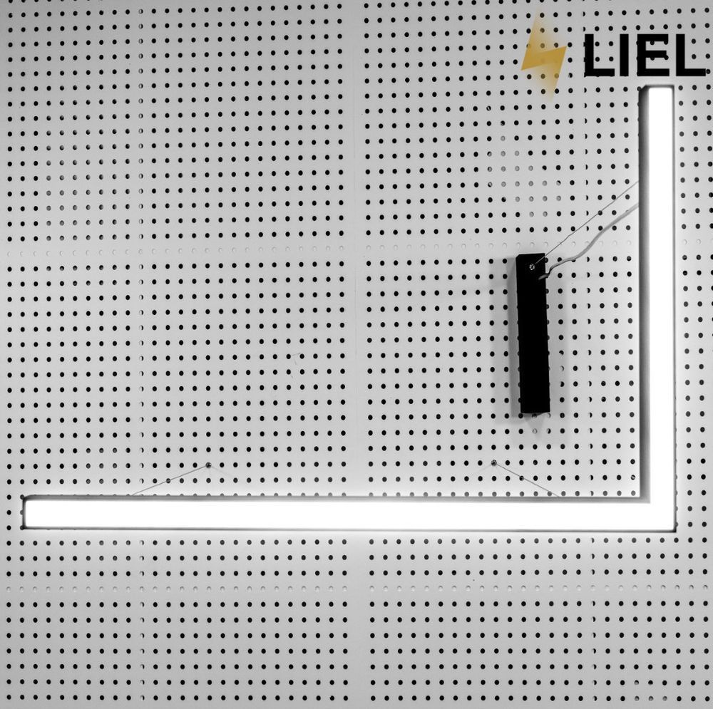 Світлодіодний підвісний лінійний світильник з LED профілю Г-подібний LIEL 1500х1500х40х43.6мм 12V Premium, арт. L015