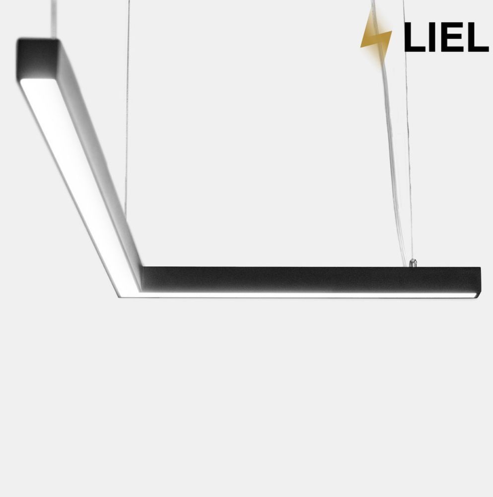 Світлодіодний підвісний лінійний світильник з LED профілю Г-подібний LIEL 1500х1500х40х43.6мм 12V Premium, арт. L015