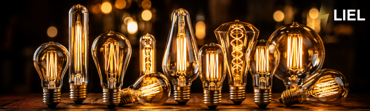 Коллекция филаментных LED ламп E27 различных форм для уличных ретро гирлянд Belt Light и декоративного освещения
