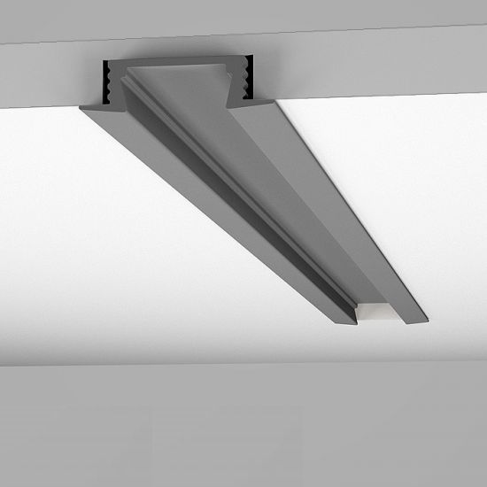 Алюминиевый профиль для LED-ленты Х302 врезной анодированный, алюміній анодований