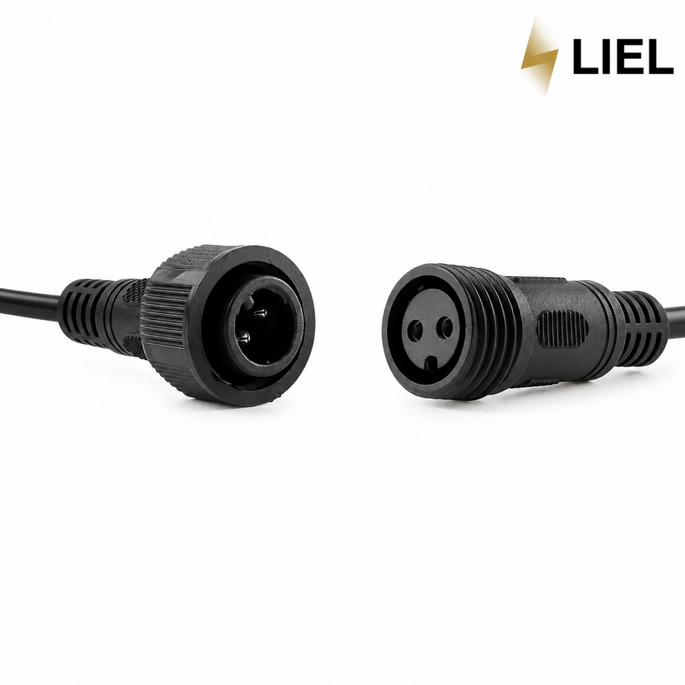 Уличная ретро гирлянда с лампочками Belt Light LIEL Standart IP67 E27 2 патрона на 1 метр, черный кабель 10.5 м, арт. 003444