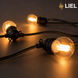 Уличная ретро гирлянда с лампочками Belt Light LIEL Standart IP67 E27 2 патрона на 1 метр, черный кабель 10.5 м, арт. 003444